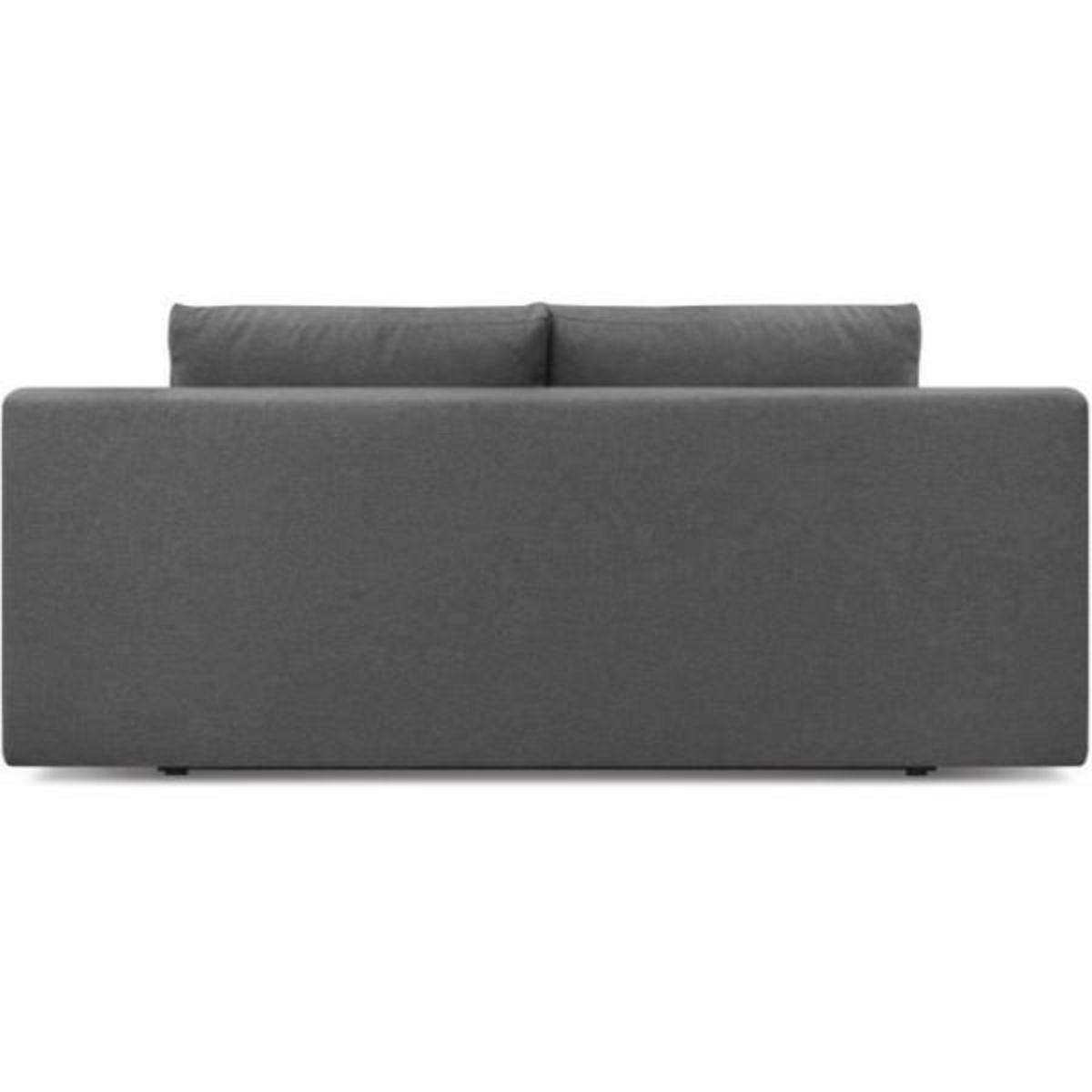 MARKET24 Banquette convertible 3 places MIKA - Tissu gris - Coffre de rangement - L 192 x H 84 x P 93 cm