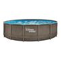 Voir la diapositive 1 : SUMMER WAVES Piscine tubulaire Active Frame Pool ronde effet rotin 4,57 x 1,06 m - Summer Waves