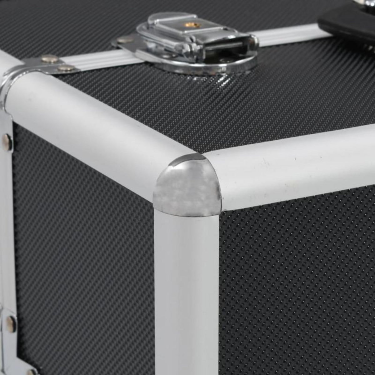 VIDAXL Mallette à maquillage 37x24x35 cm Noir Aluminium