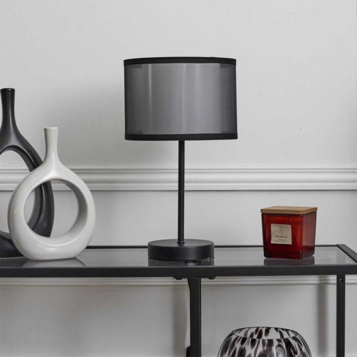 Paris Prix Lampe à Poser en Métal  Double  31cm Noir