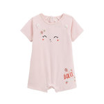 Petit Béguin Barboteuse bébé en éponge Saona. Coloris disponibles : Rose