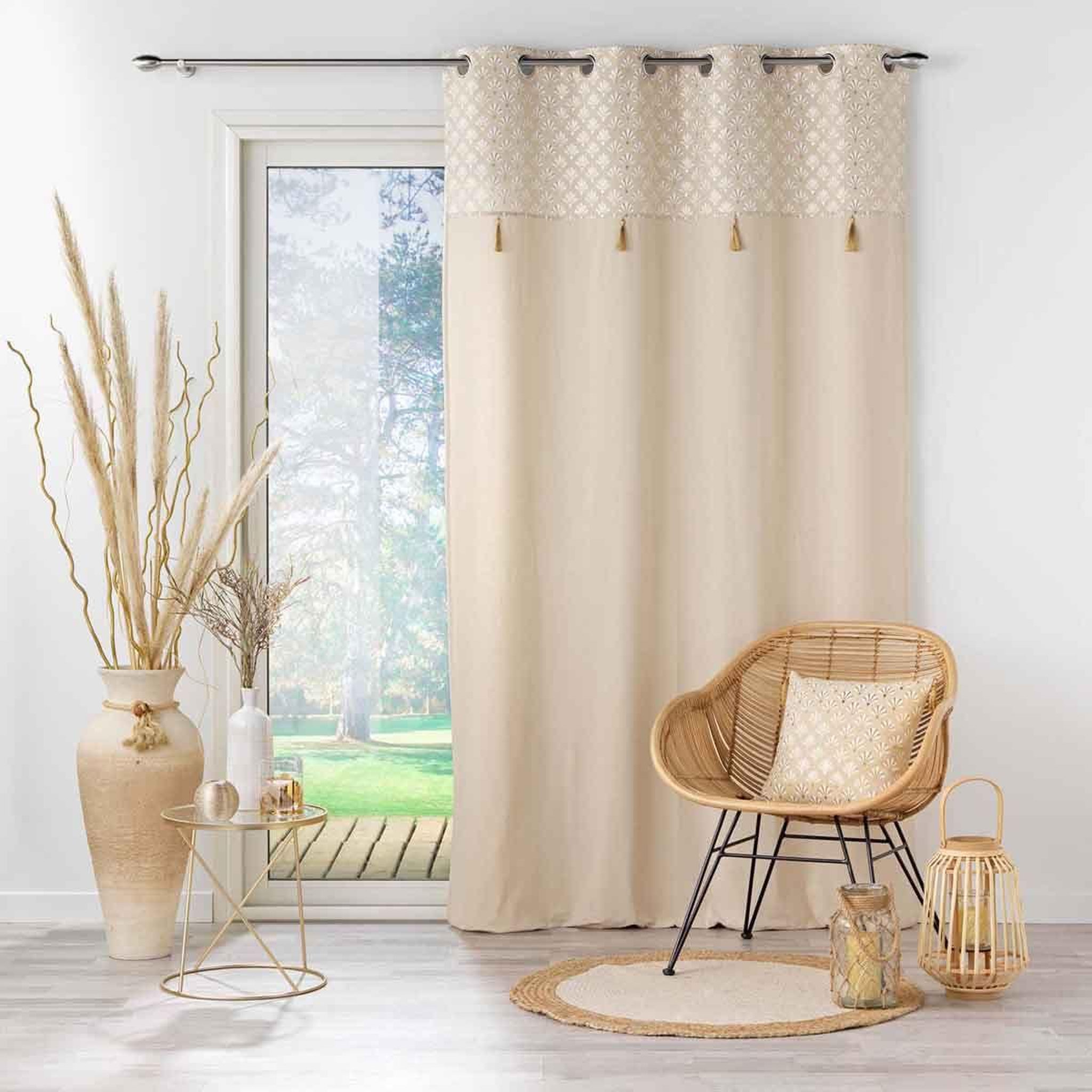 Voir la diapositive 4 : Douceur d'Intérieur Rideau à œillets  rafina  140x240cm beige