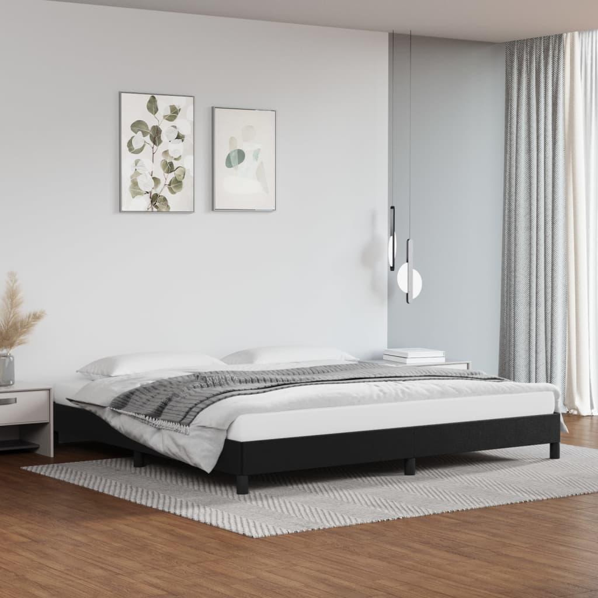 Voir la diapositive 1 : VIDAXL Cadre de lit sans matelas noir 200x200 cm similicuir