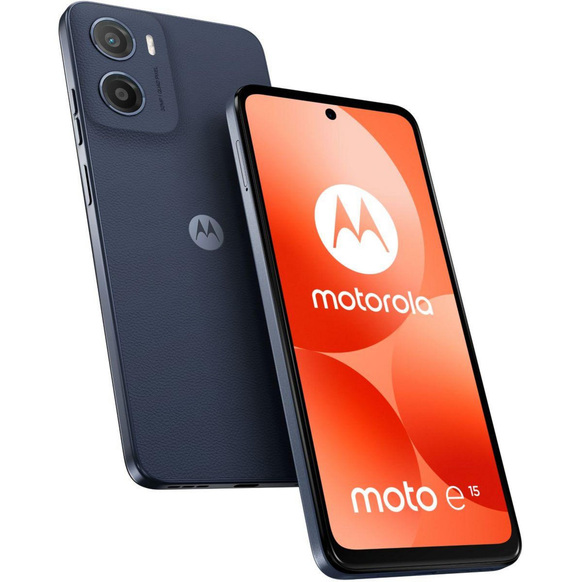 MOTOROLA Smartphone Pack E15 + Coque + verre trempe