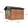 Voir la diapositive 3 : Habitat et Jardin Abri de jardin en bois traité marron autoclave  Valmont  - 14 m² -28 mm