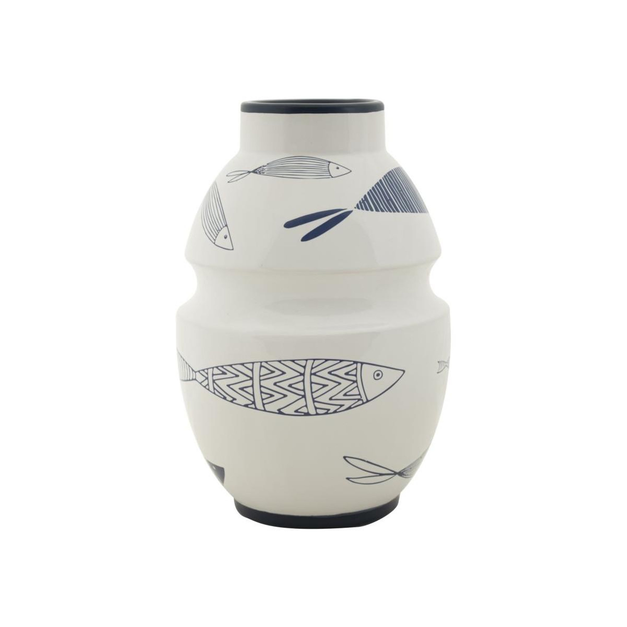 Paris Prix Vase déco en céramique  poissons  24cm multicolore