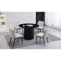 Voir la diapositive 5 : Paris Prix Table à Manger Ronde Extensible  Karo  120cm Noir