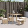 Voir la diapositive 3 : VIDAXL Tabourets de jardin et coussins lot de 4 beige 41x41x36cm rotin