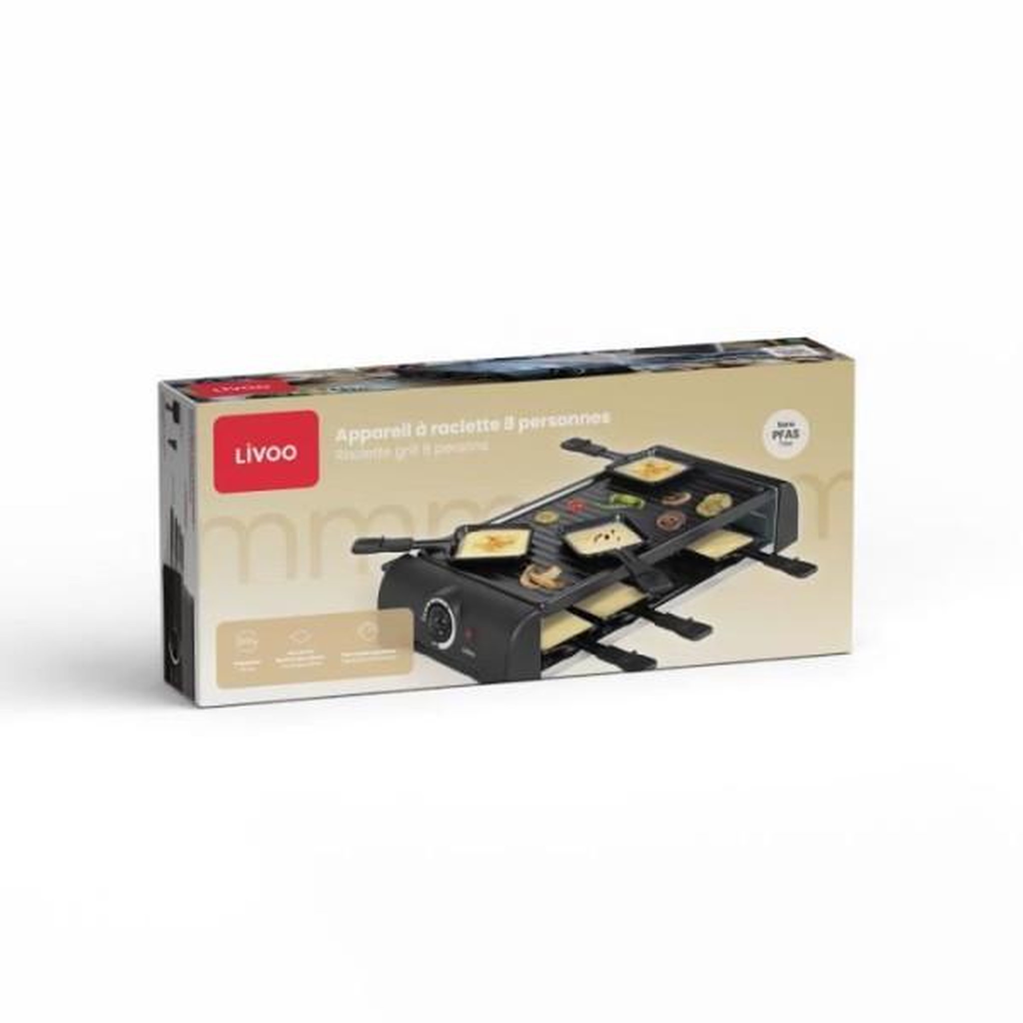 Voir la diapositive 5 : LIVOO Appareil à raclette 8 personnes 1300w - DOC312