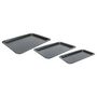 Voir la diapositive 2 : SECRET DE GOURMET Lot de 3 plaques de cuisson four en acier - revêtement antiadhésif