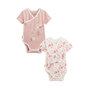 Voir la diapositive 1 : Petit Béguin Lot de 2 bodies bébé manches courtes ouverture croisée Petit Safari