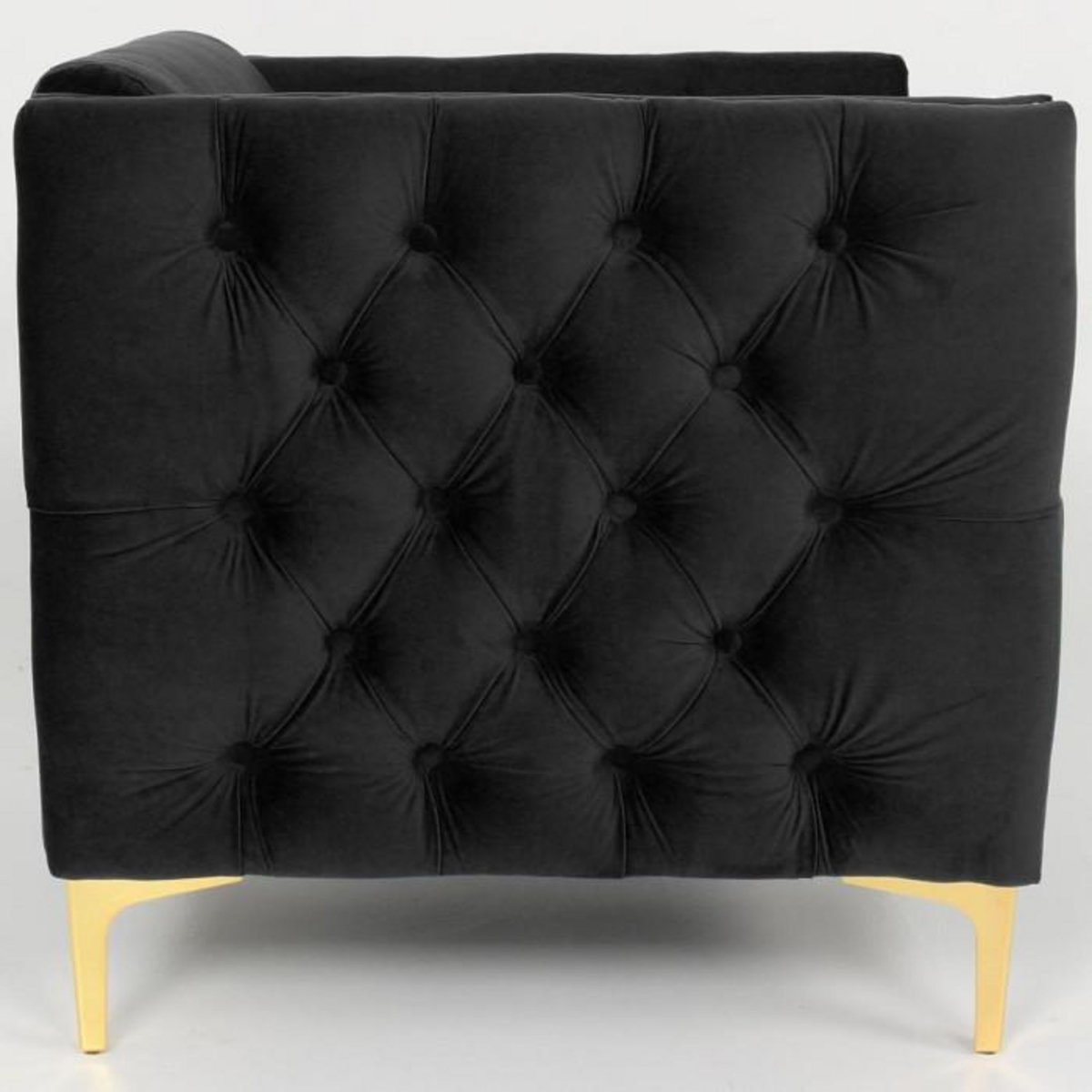 Paris Prix Canapé 3 Places en Velours  Suez  204cm Noir