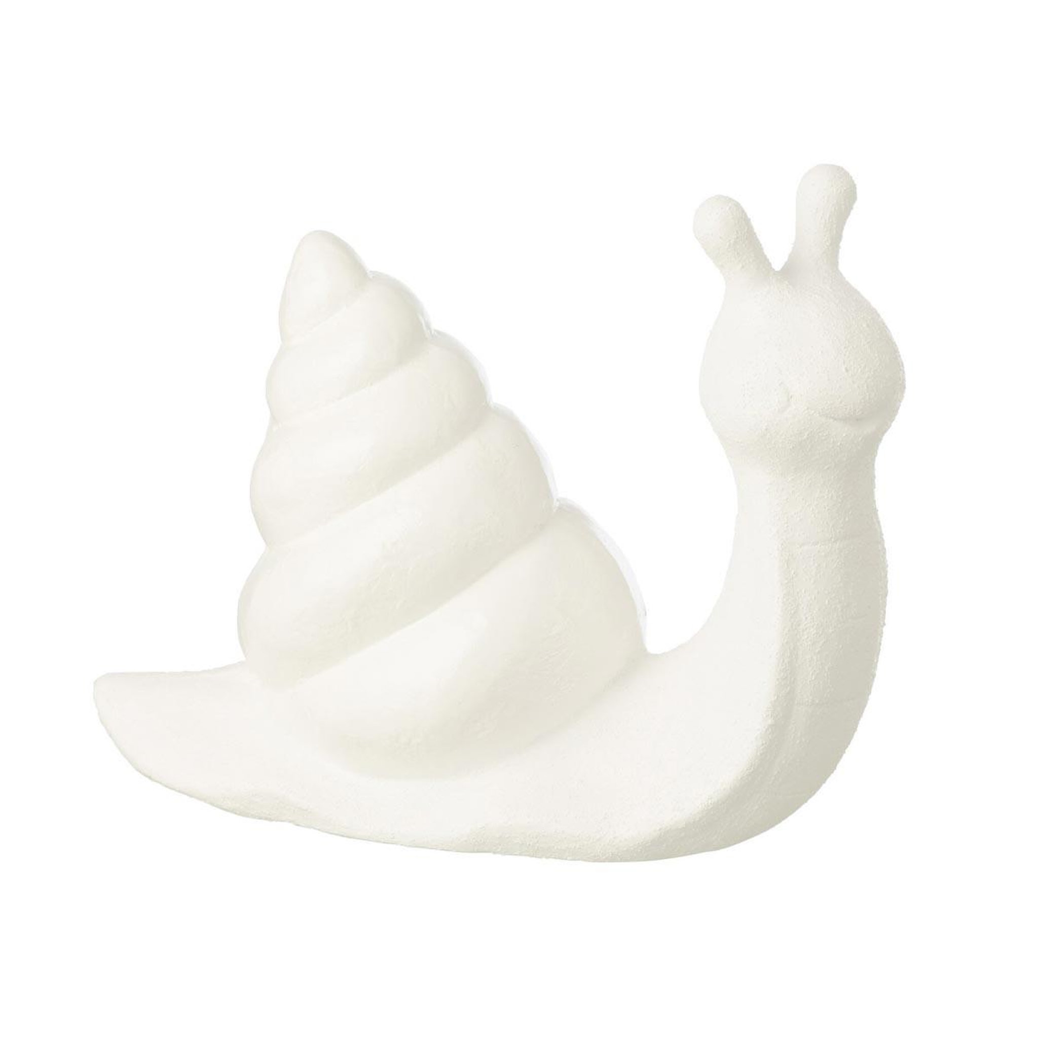 J-LINE Statuette escargot d'extérieur  jardin  31cm blanc