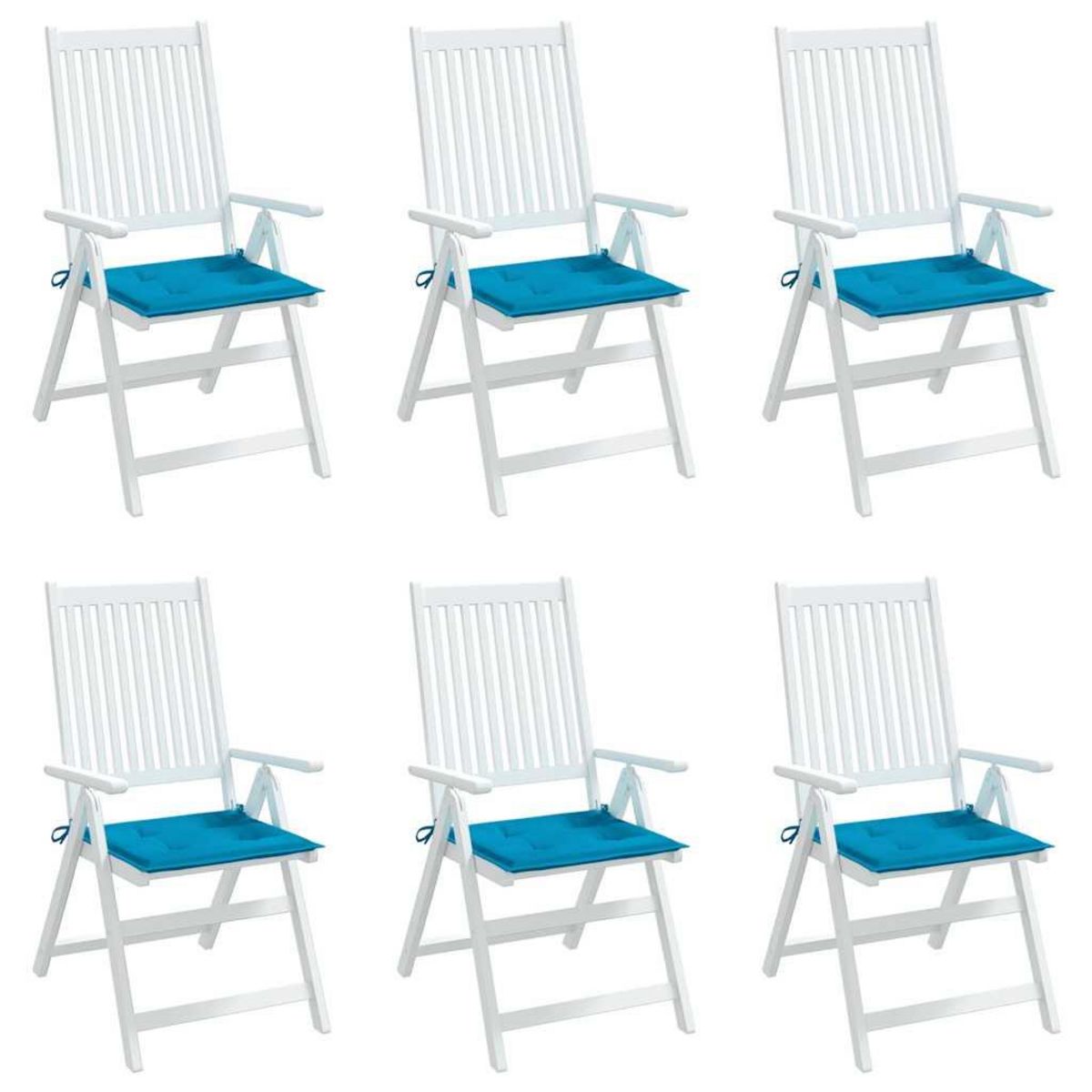 VIDAXL Coussins de chaise jardin lot de 6 bleu 40x40x3 cm tissu oxford