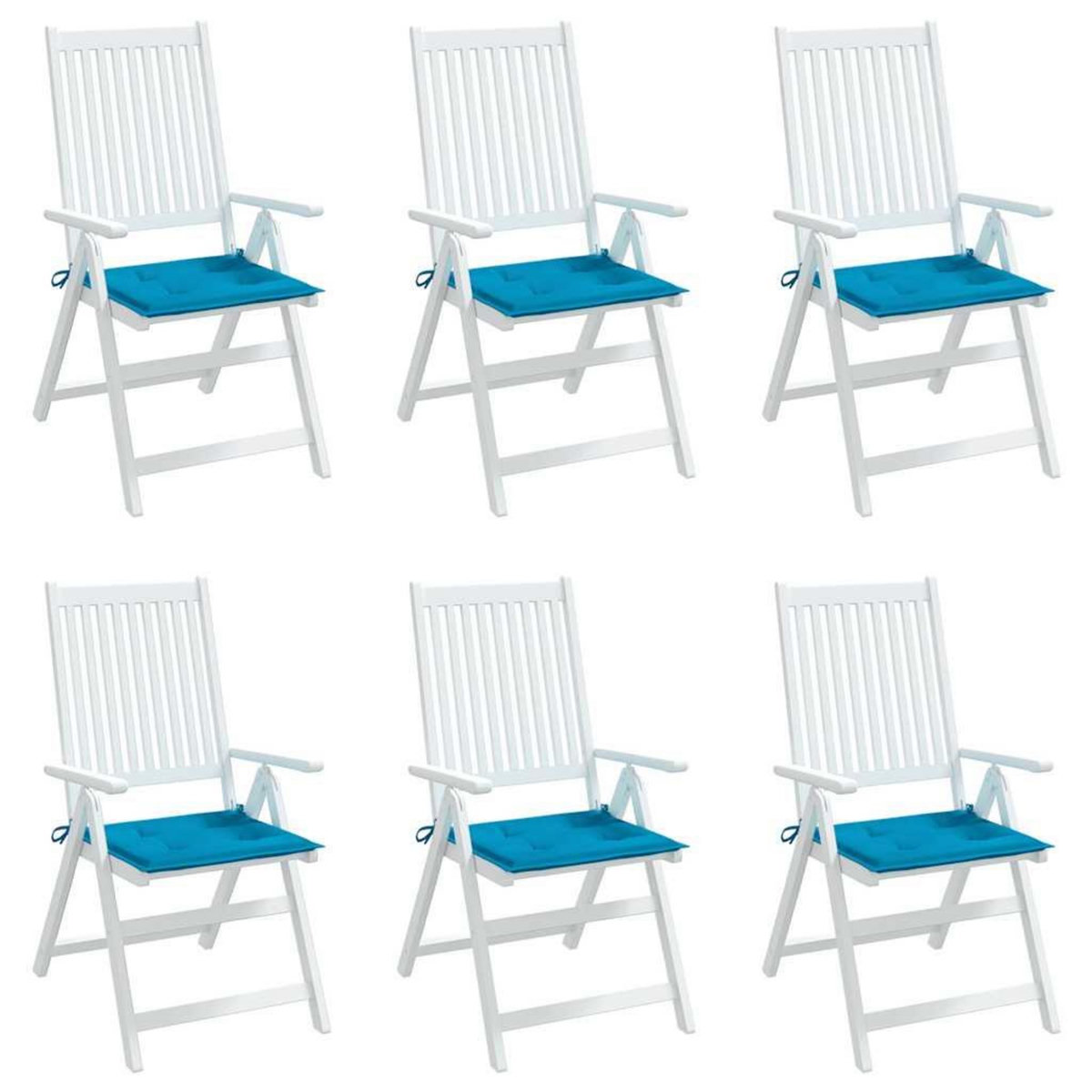 VIDAXL Coussins de chaise jardin lot de 6 bleu 40x40x3 cm tissu oxford