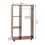 Voir la diapositive 3 : HOMCOM Armoire penderie armoire de rangement mobile panneaux de particules coloris chêne moyen