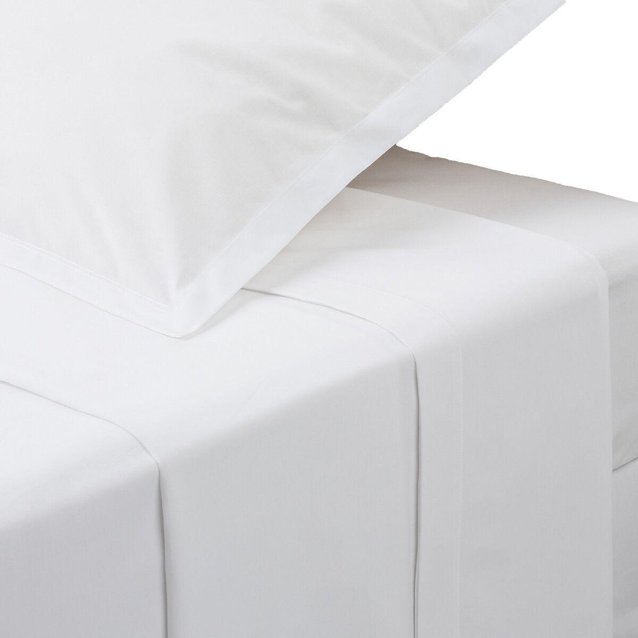ATMOSPHERA Drap plat 2 personnes  percale  240x290cm blanc