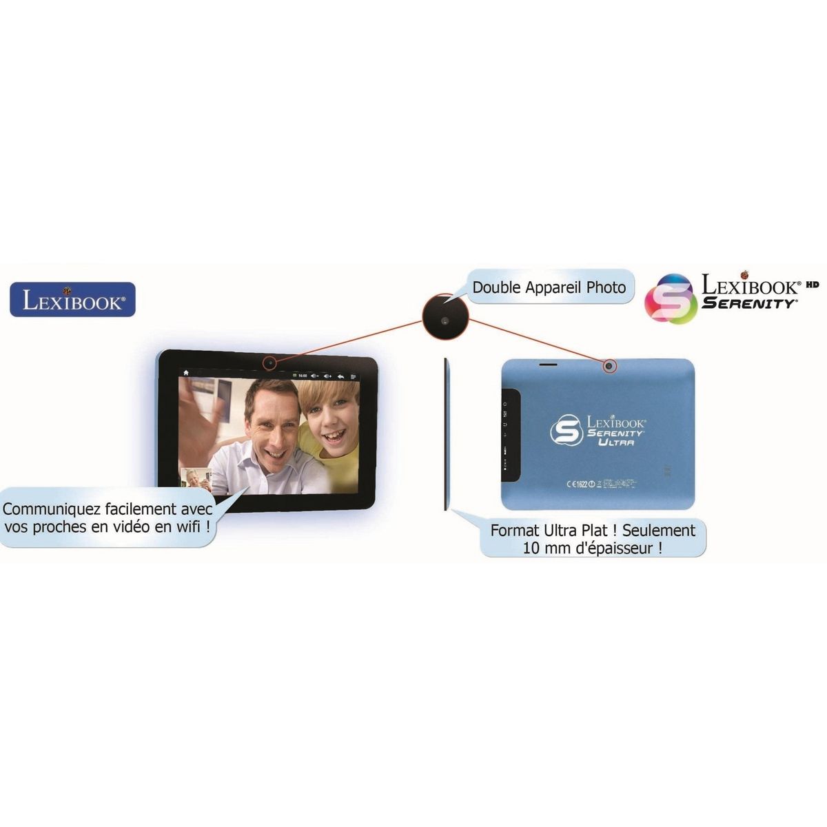 Lexibook Tablette SERENITY - 8  avec interface personnalisée (Version Française)