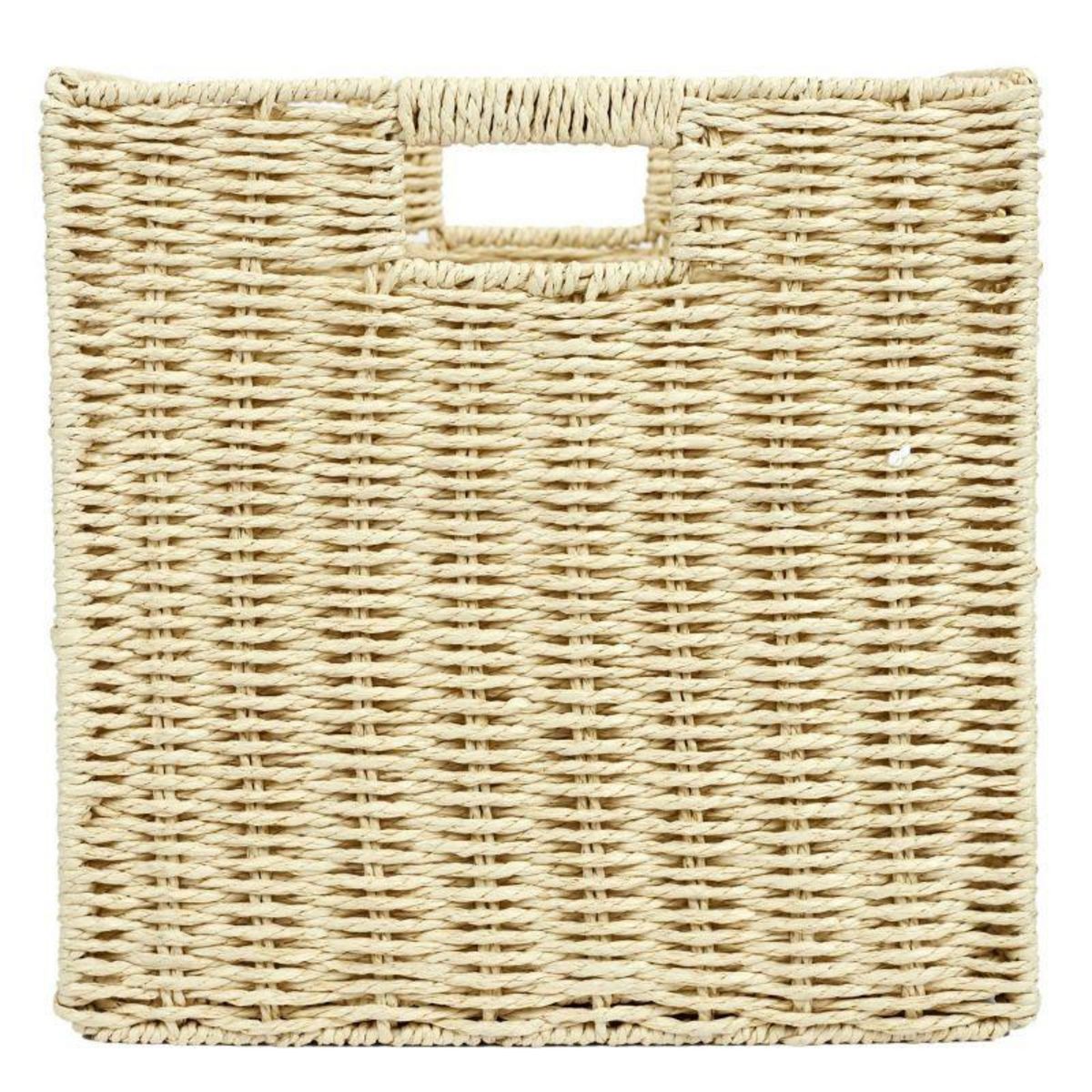 Paris Prix Boîte de Rangement Pliable  Tressée  30x30cm Naturel