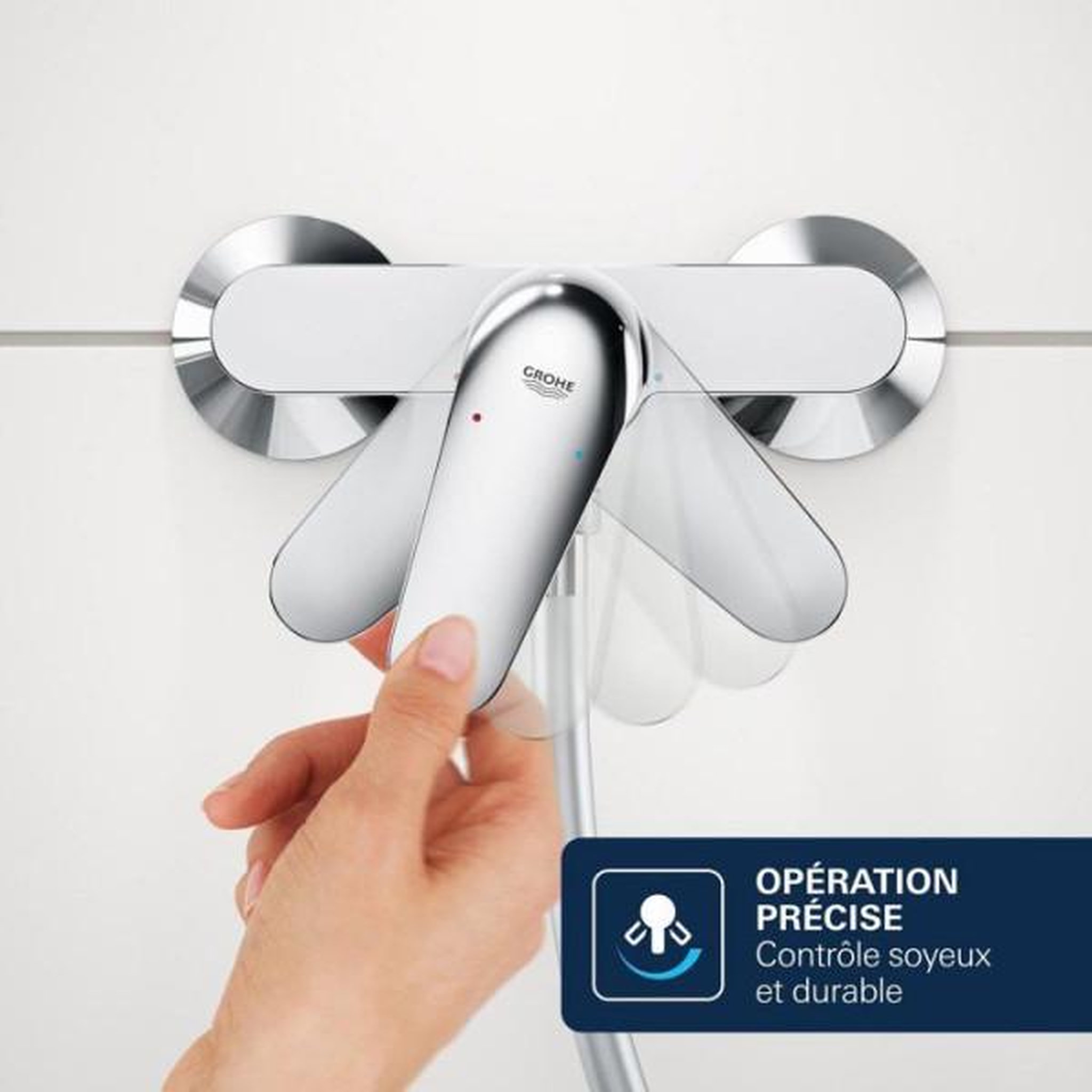 Voir la diapositive 6 : Grohe Mitigeur de bain / douche mural - grohe dice - chrome