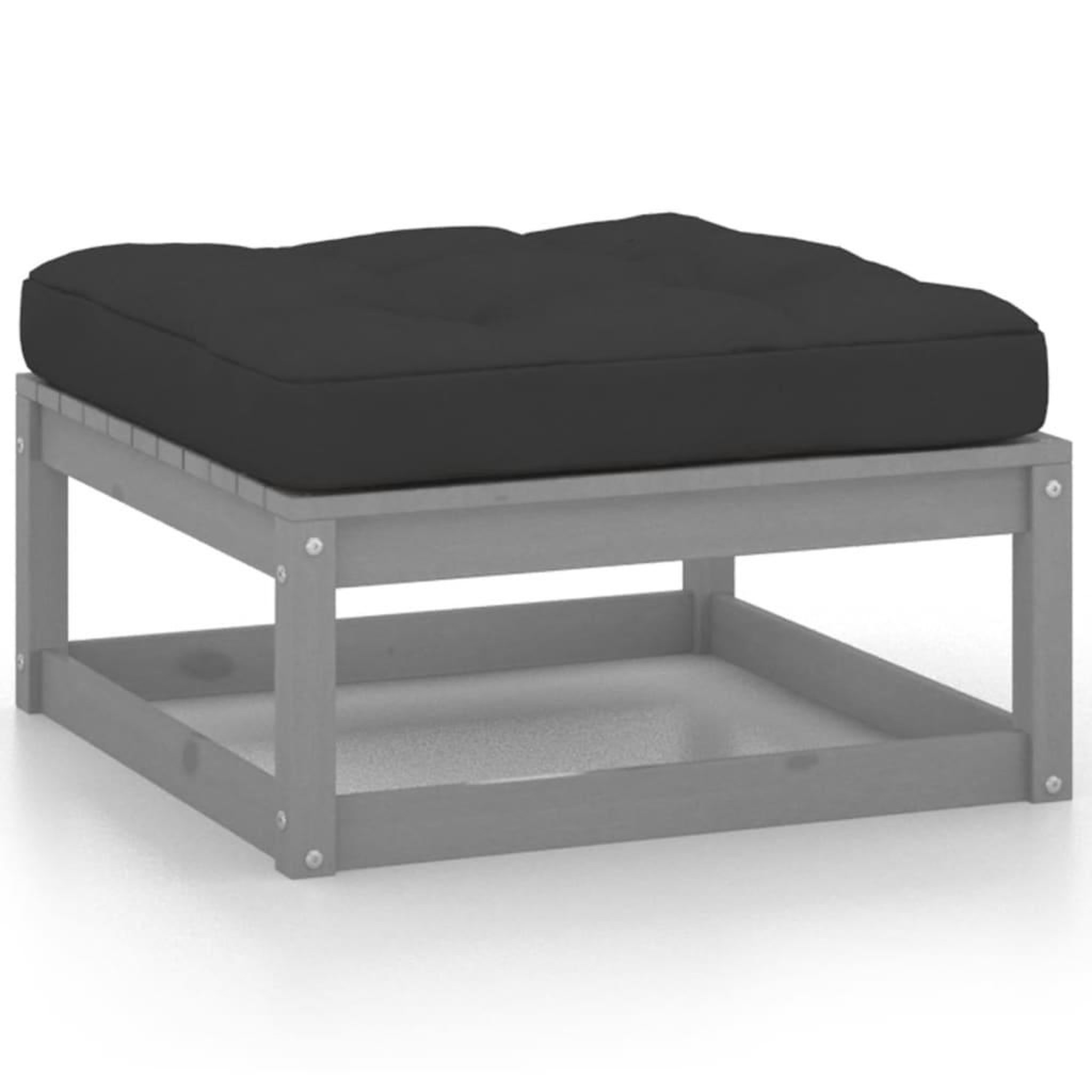 Voir la diapositive 5 : VIDAXL Salon de jardin 11 pcs avec coussins Gris Bois de pin massif