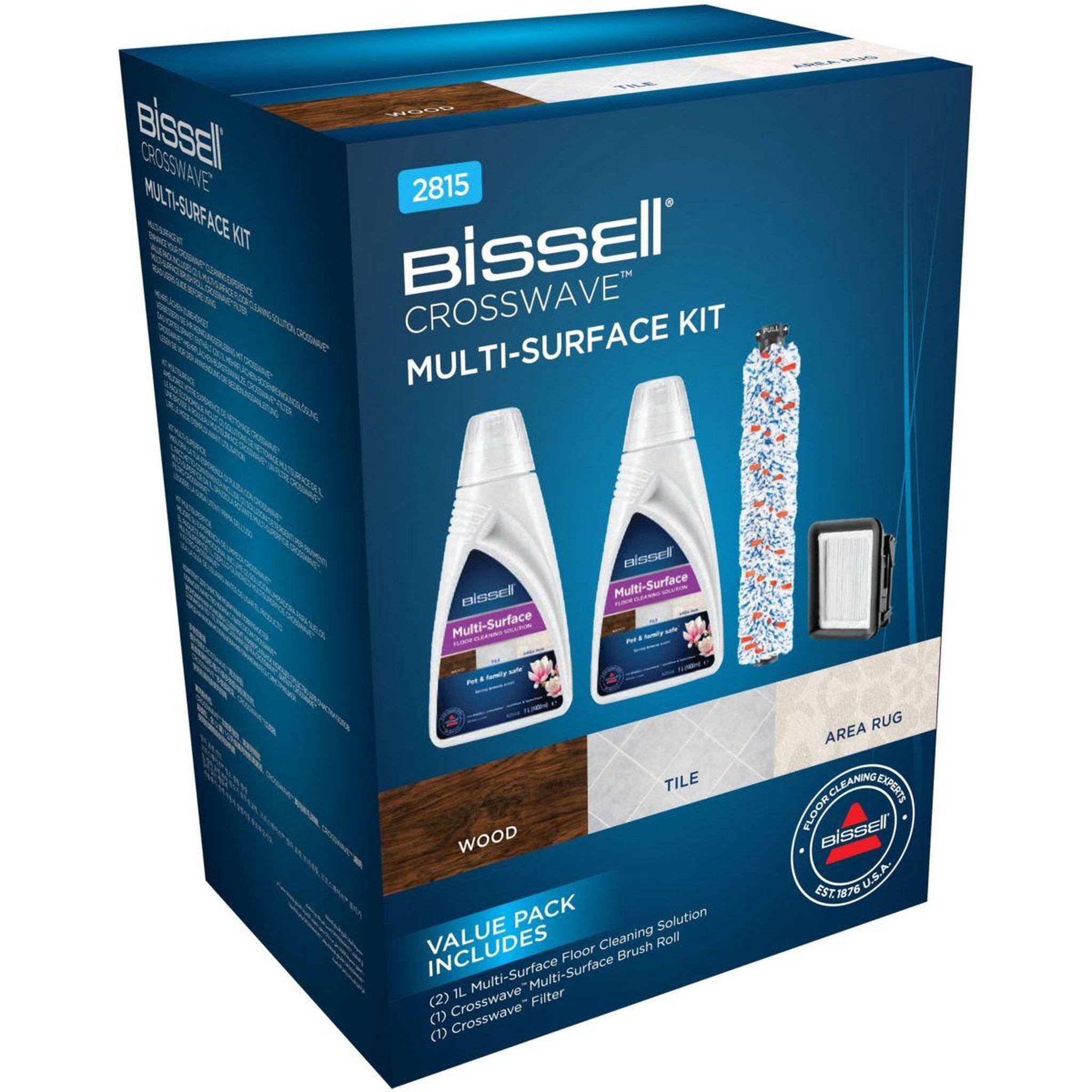 Voir la diapositive 1 : BISSELL Kit accessoires Détergent brosse filtre CrossWave 17132 2225N 2582N