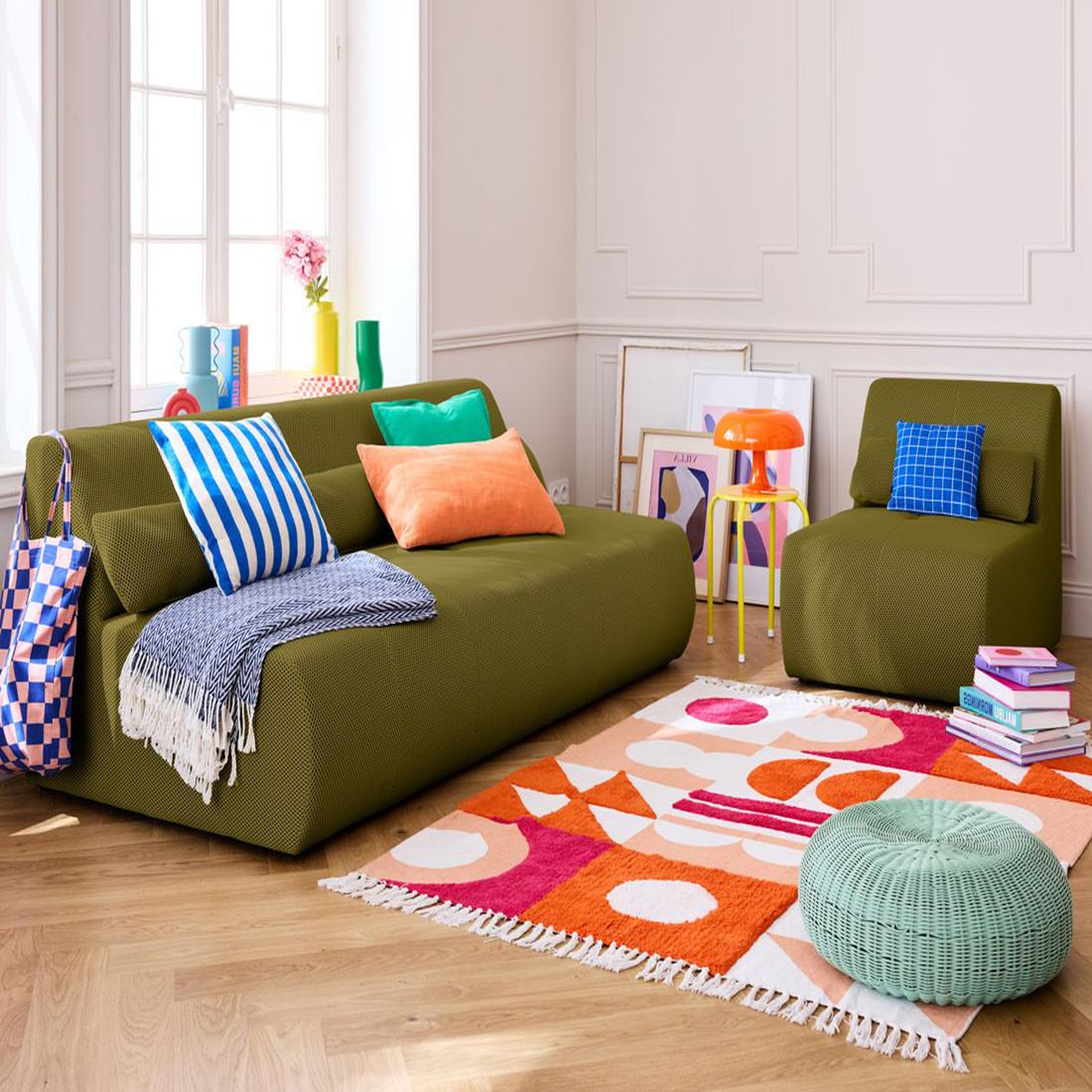 Voir la diapositive 1 : LISA DESIGN Onyx - canapé droit 3 places - en tissu mailles 3d
