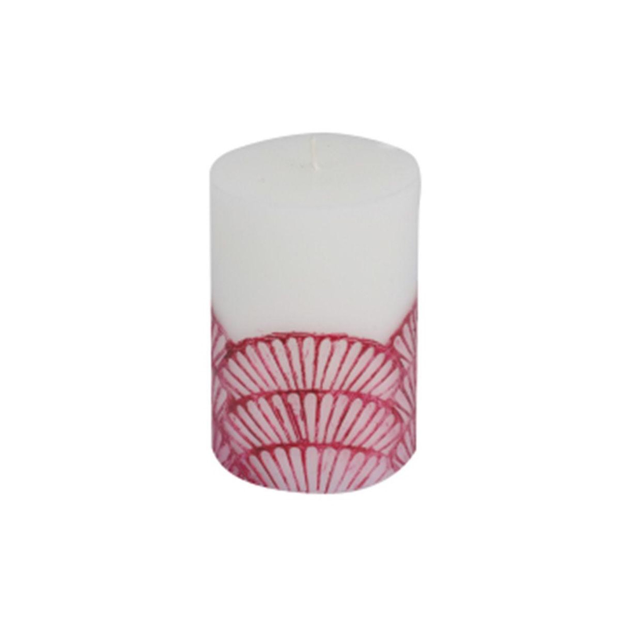 HOMEA Bougie pilier déco  mermaid  10cm fuchsia & blanc