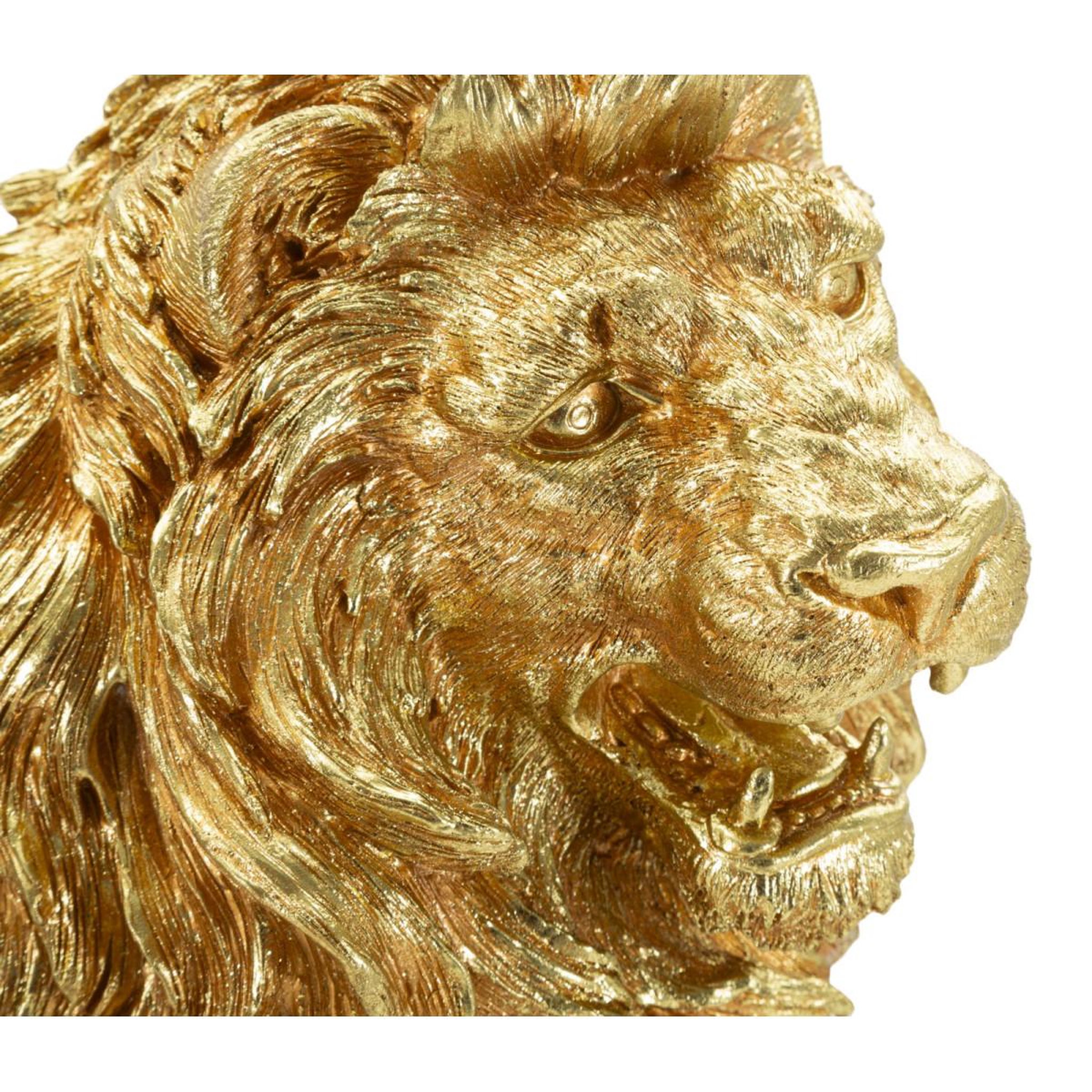 Voir la diapositive 6 : Paris Prix Statue lion assis  shant  55cm or