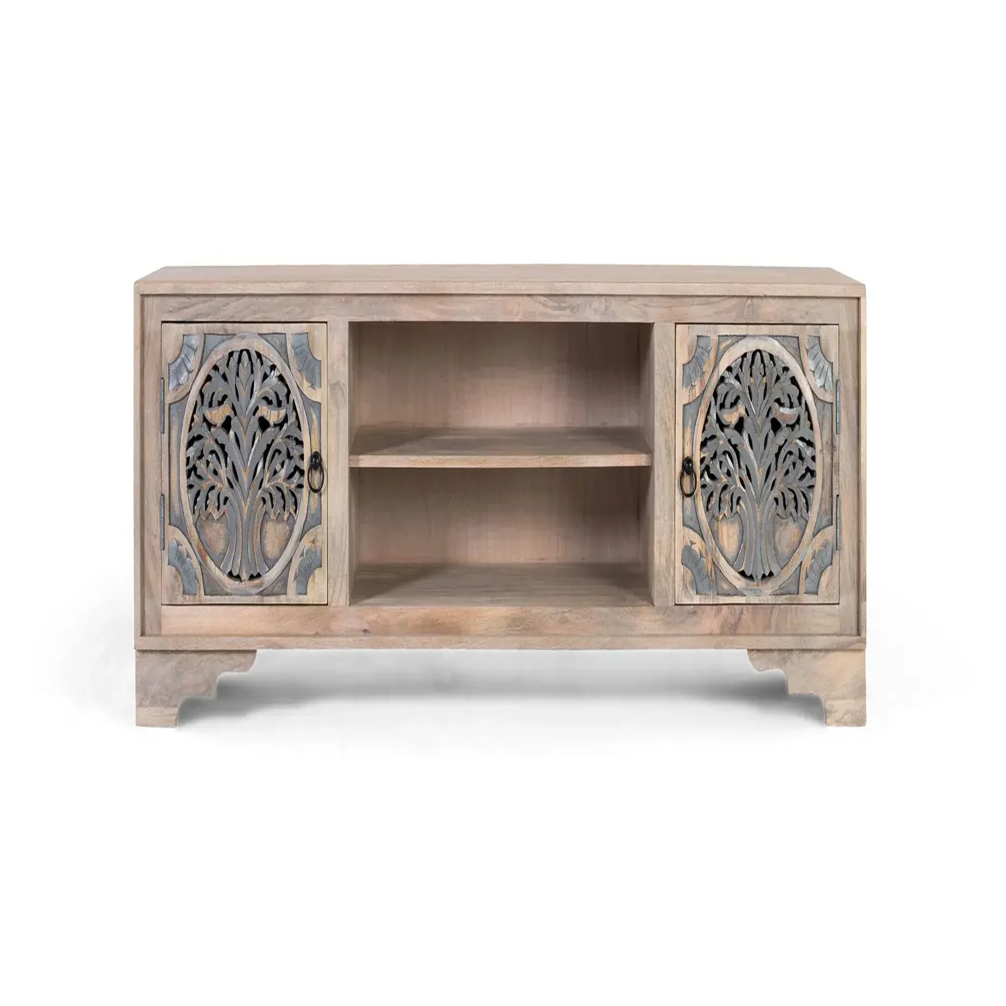 GINER Y COLOMER SL Meuble tv en bois de manguier 180 cm style ethnique sculpté