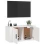 Voir la diapositive 5 : VIDAXL Meuble TV mural Blanc 80x34,5x40 cm