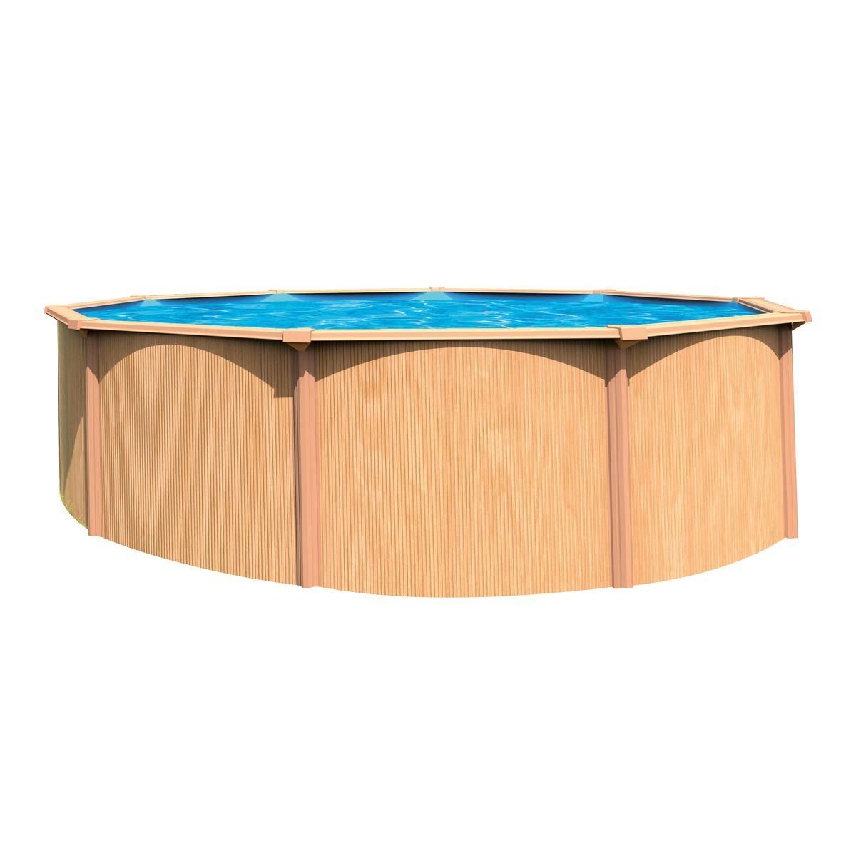 trigano Piscine ronde hors sol en acier aspect bois CANYON 3,90 m