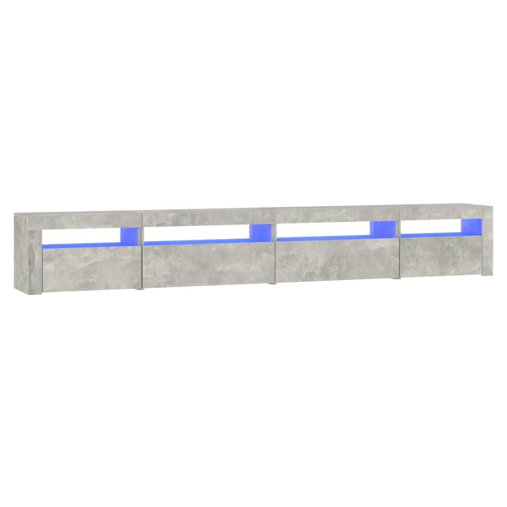 Voir la diapositive 2 : VIDAXL Meuble TV avec lumieres LED Gris beton 270x35x40 cm