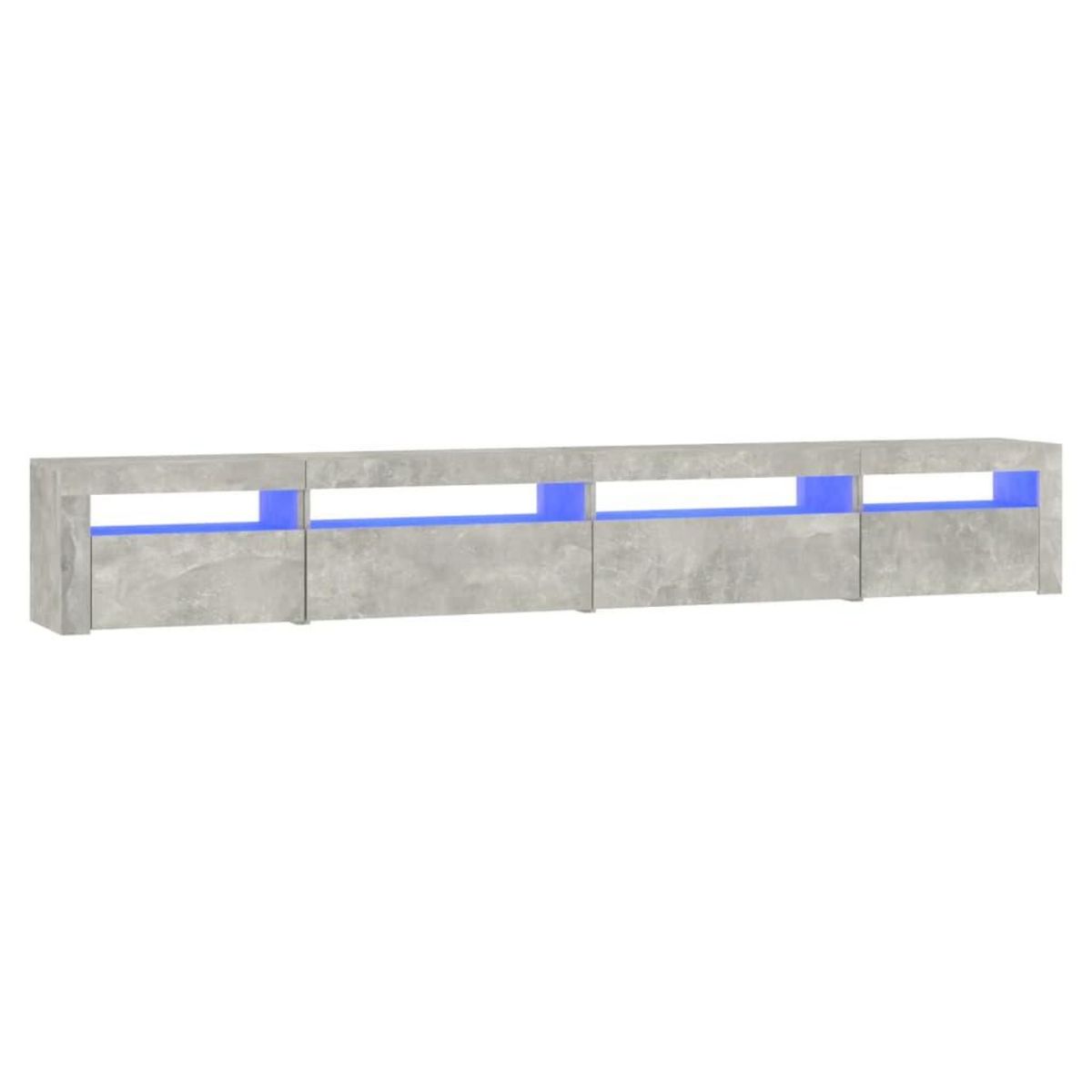 VIDAXL Meuble TV avec lumieres LED Gris beton 270x35x40 cm