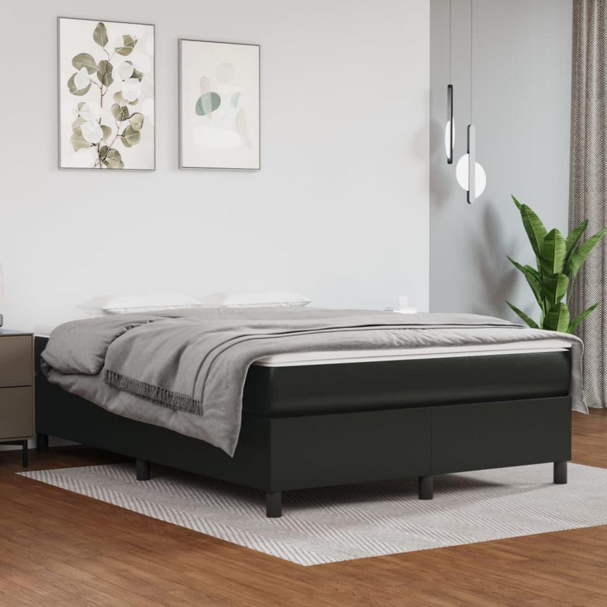 VIDAXL Cadre de lit sans matelas noir 140x190 cm similicuir