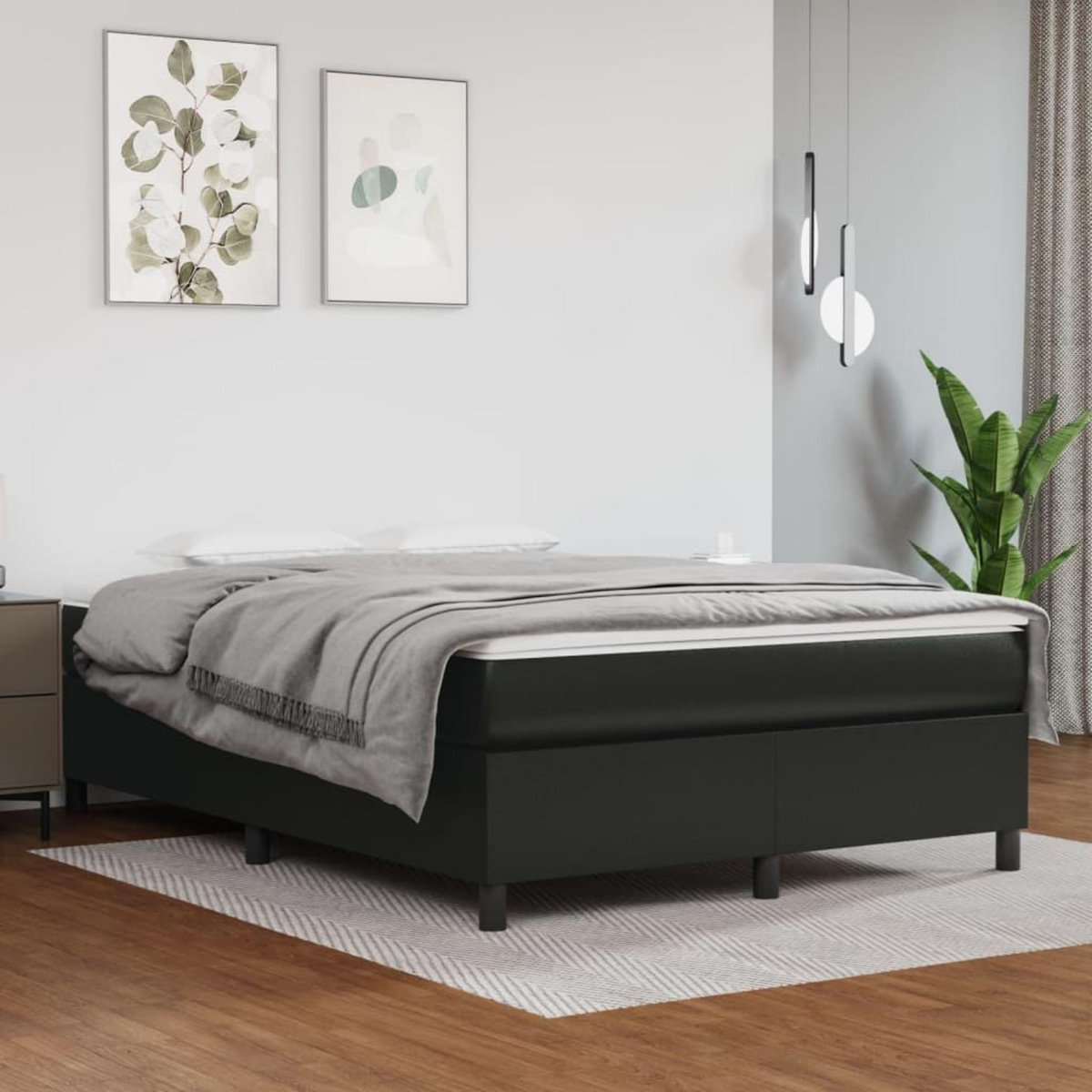 VIDAXL Cadre de lit sans matelas noir 140x190 cm similicuir