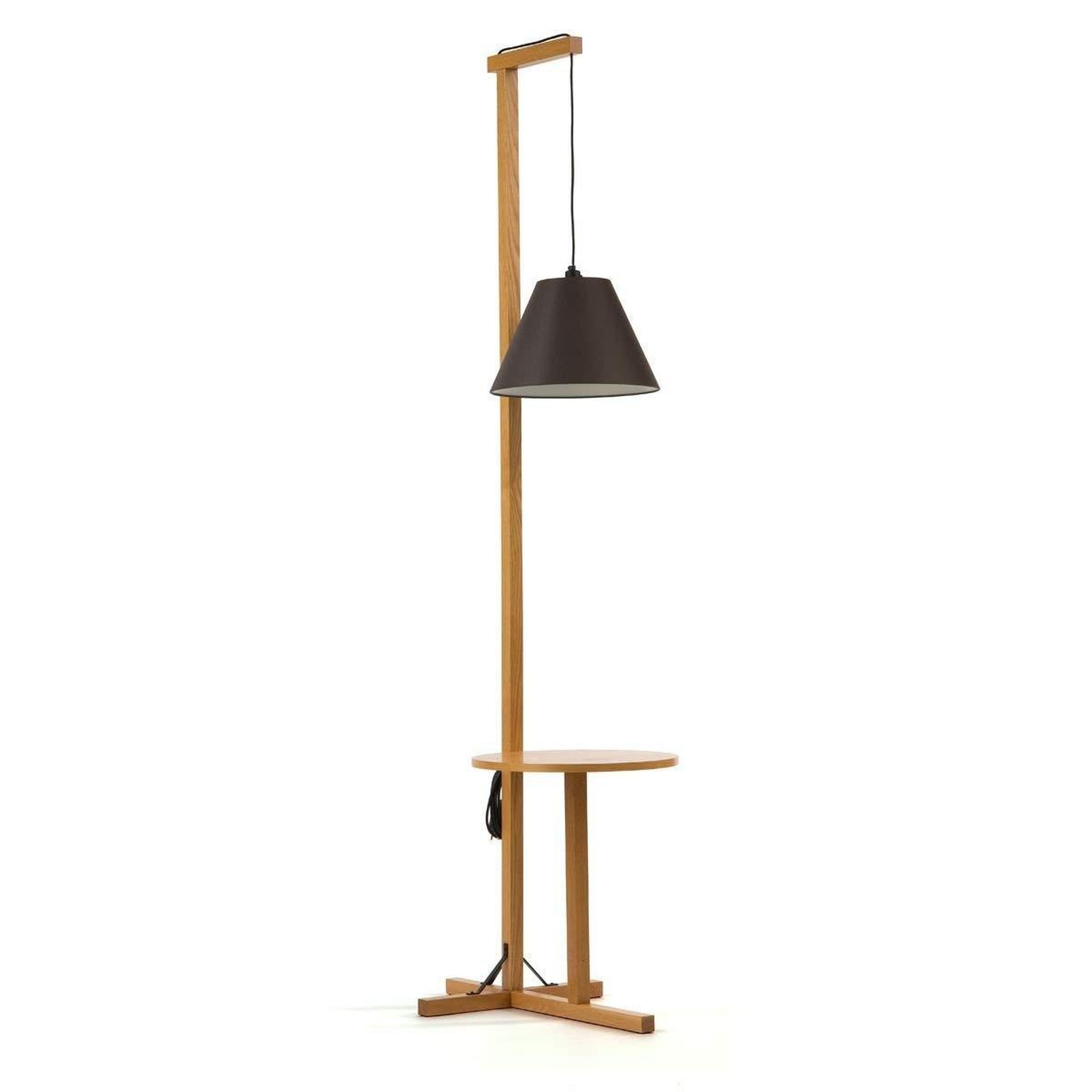 Paris Prix Lampadaire design avec table d'appoint  floor  199cm chêne & noir