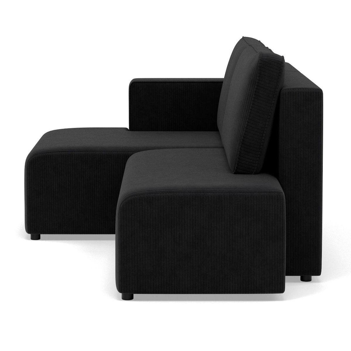 BEST MOBILIER Topaze - canapé d'angle gauche 4 places convertible avec coffre en velours côtelé