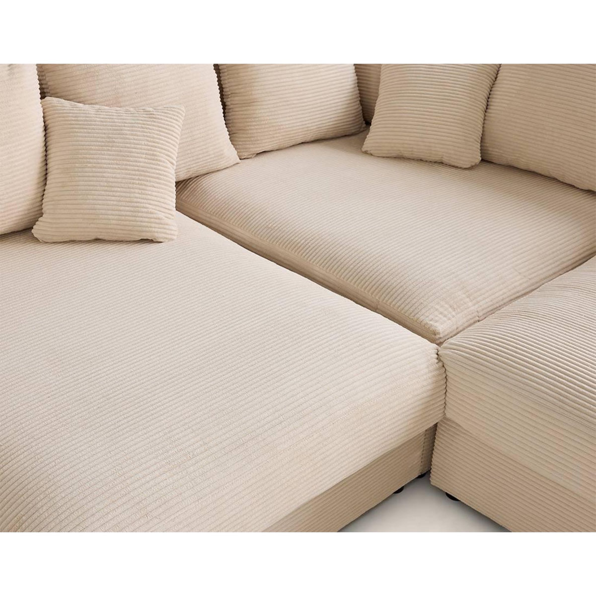 LISA DESIGN Aspen - canapé d'angle réversible 5 places - assise profonde - en velours côtelé