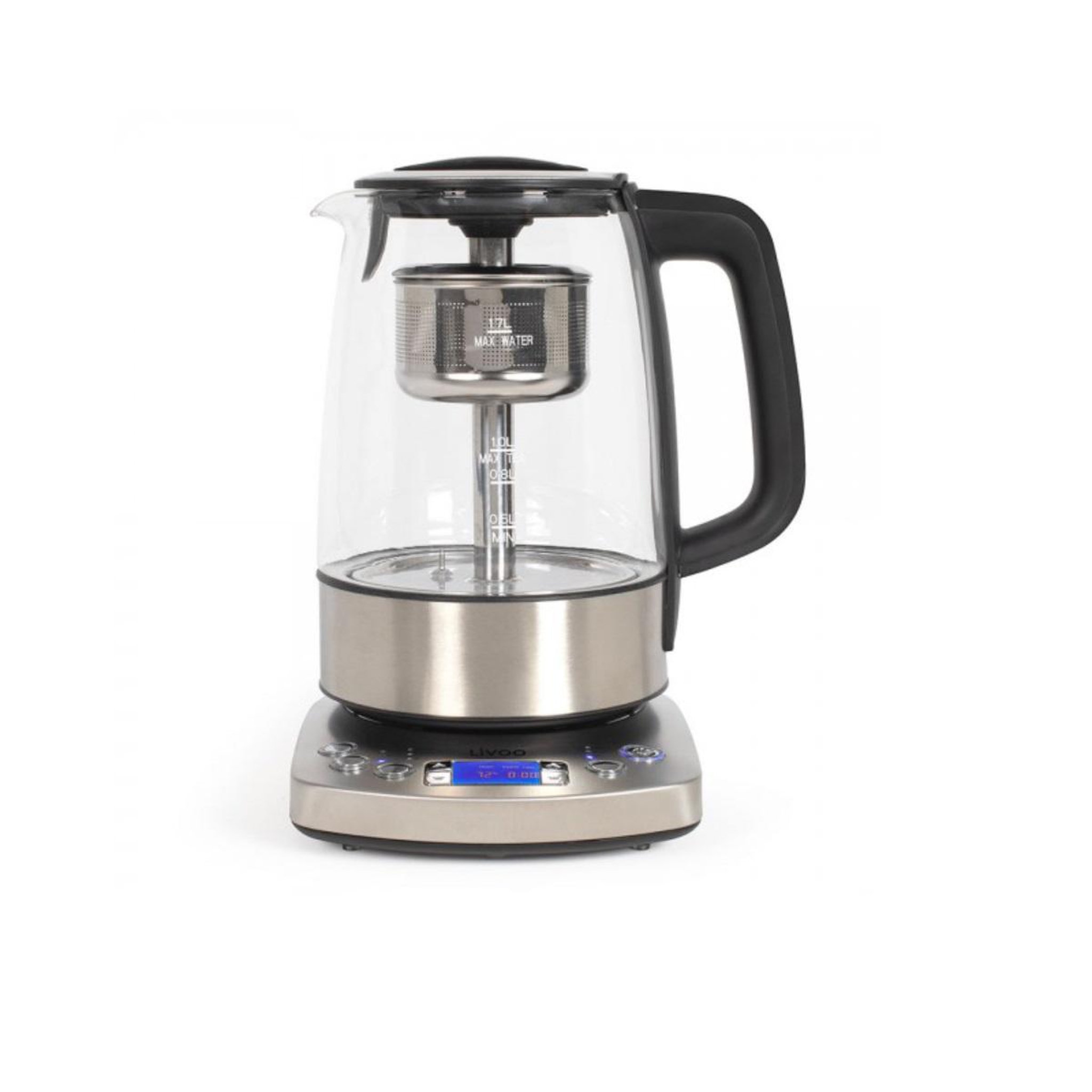 LIVOO Bouilloire sans fil 1.7l 2000w verre/gris - dod209