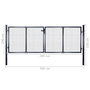 Voir la diapositive 6 : VIDAXL Portail en maille Acier galvanise 289x100 cm Gris