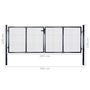 Voir la diapositive 6 : VIDAXL Portail en maille Acier galvanise 289x100 cm Gris