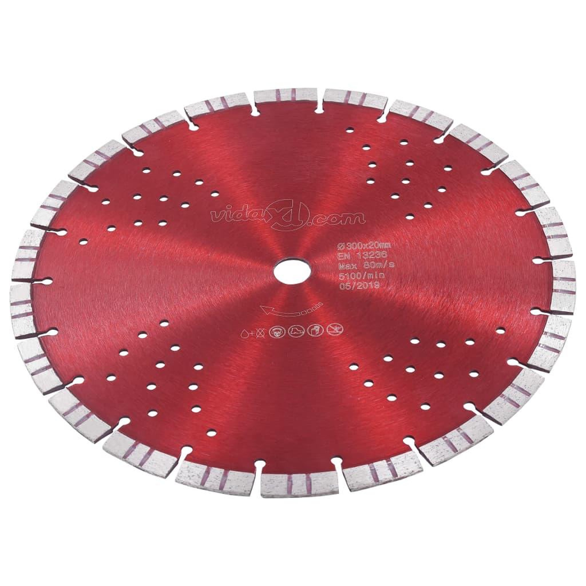 Voir la diapositive 2 : VIDAXL Disque de coupe diamante avec turbo et trous Acier 300 mm