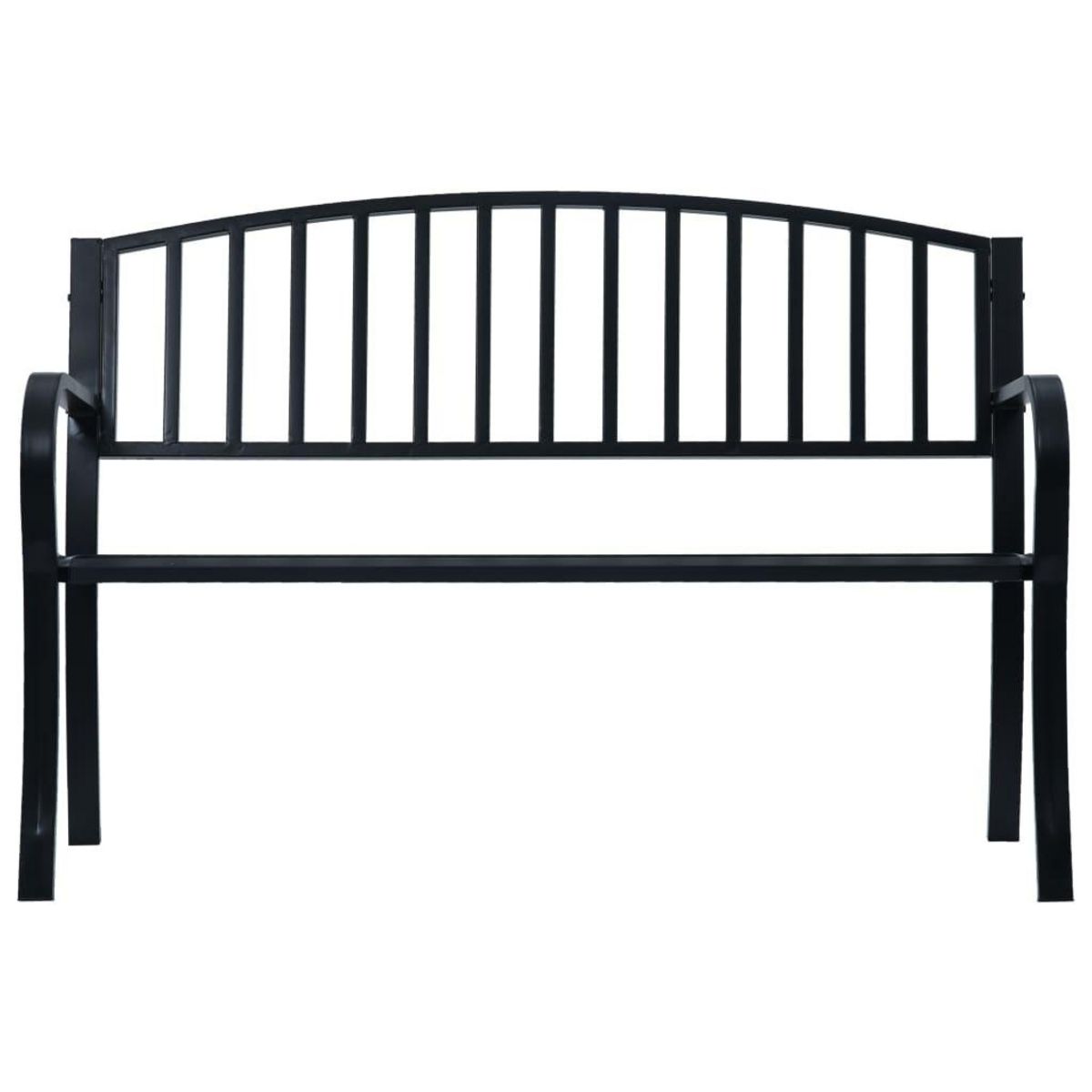 VIDAXL Banc de jardin 125 cm Noir Acier