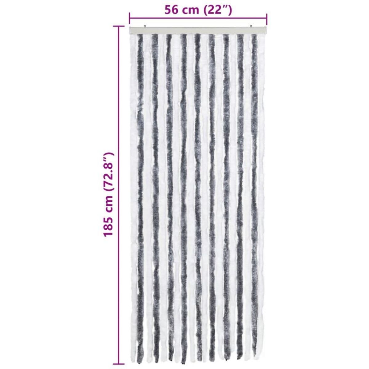 VIDAXL Moustiquaire Gris et blanc 56 x 185 cm Chenille