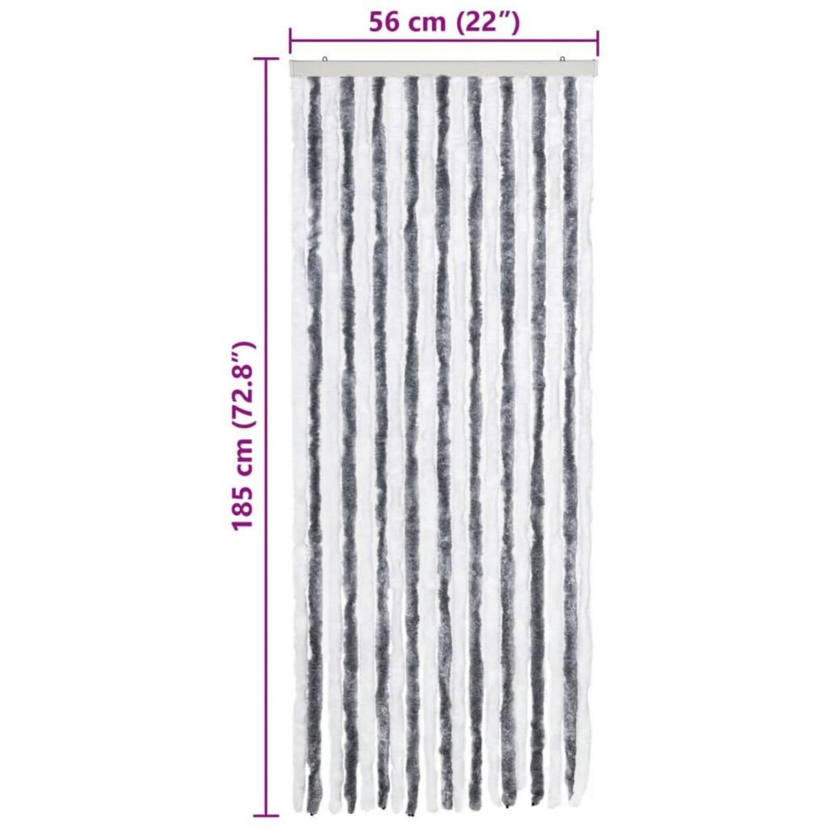 VIDAXL Moustiquaire Gris et blanc 56 x 185 cm Chenille