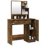 Voir la diapositive 5 : VIDAXL Coiffeuse avec miroir Chene fume 86,5x35x136 cm