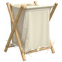 Voir la diapositive 2 : VIDAXL Panier a linge blanc creme 45x55x63,5 cm bambou