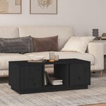 VIDAXL Table basse Noir 110x50x40 cm Bois massif de pin