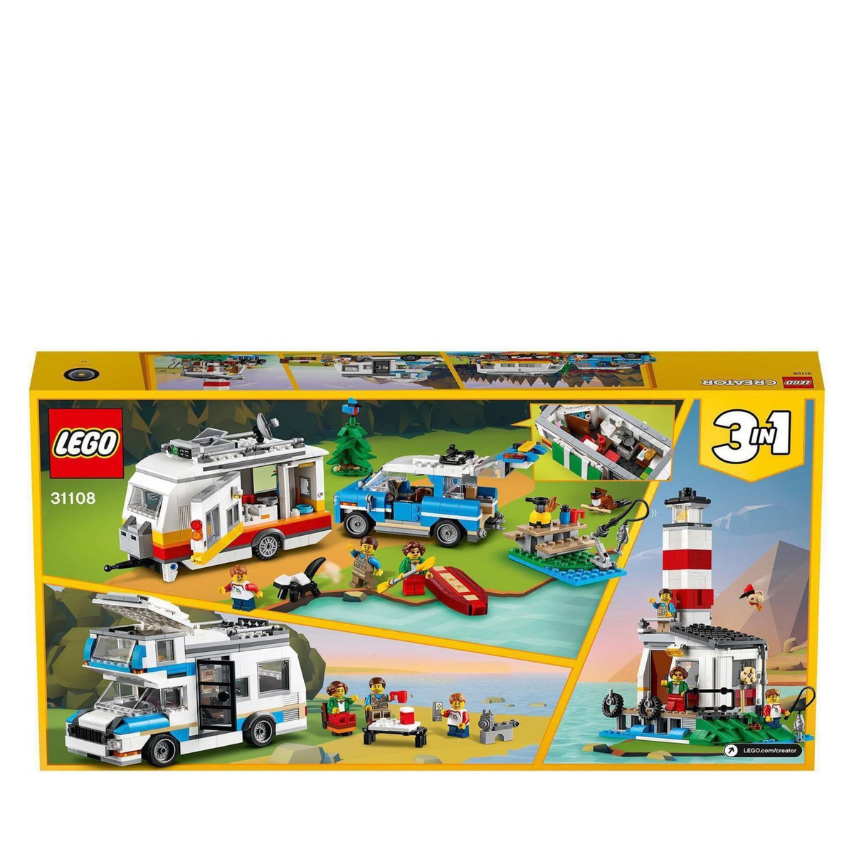 LEGO Creator 3 en 1 31108 Les Vacances en Caravane en Famille
